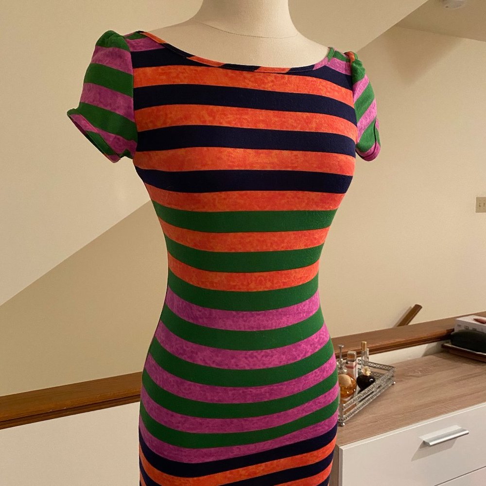 *3/$20* Multi-colored Striped Short Sleeve Dress